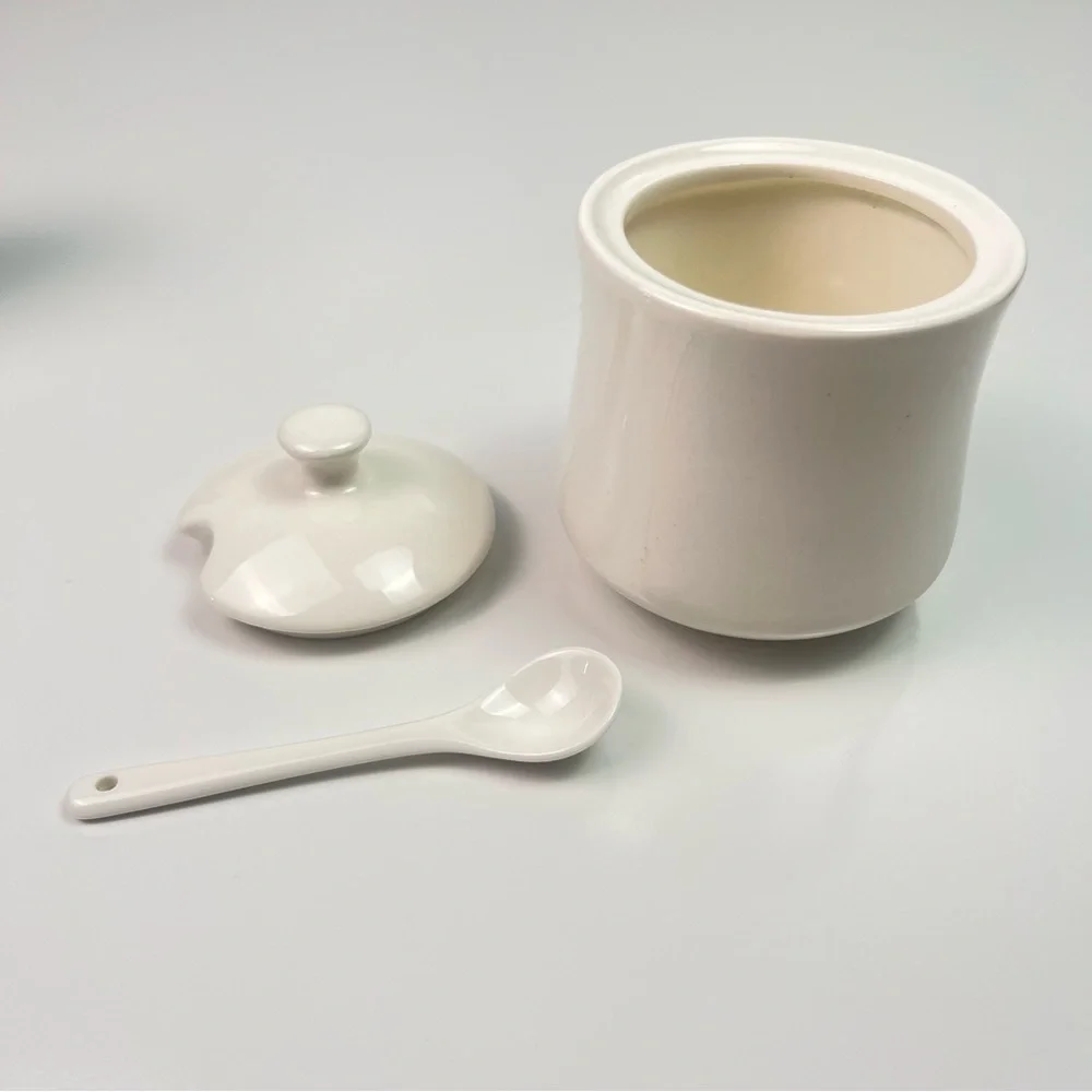 Vintage 1990’s Off-White Color with Red Writing Cream and Sugar Set